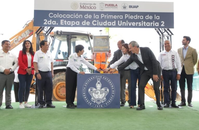 Gobierno de Puebla y BUAP colocan primera piedra de segunda etapa de Ciudad Universitaria 2