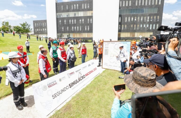Puebla participa con éxito en el Segundo Simulacro Nacional 2025