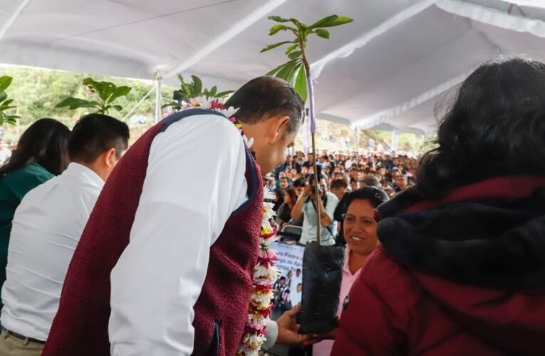 Gobierno de Puebla impulsa reforestación con frutales en Zoquitlán para fortalecer economía local