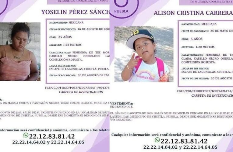 Madre e hija desaparecen en Chietla tras salir por útiles escolares